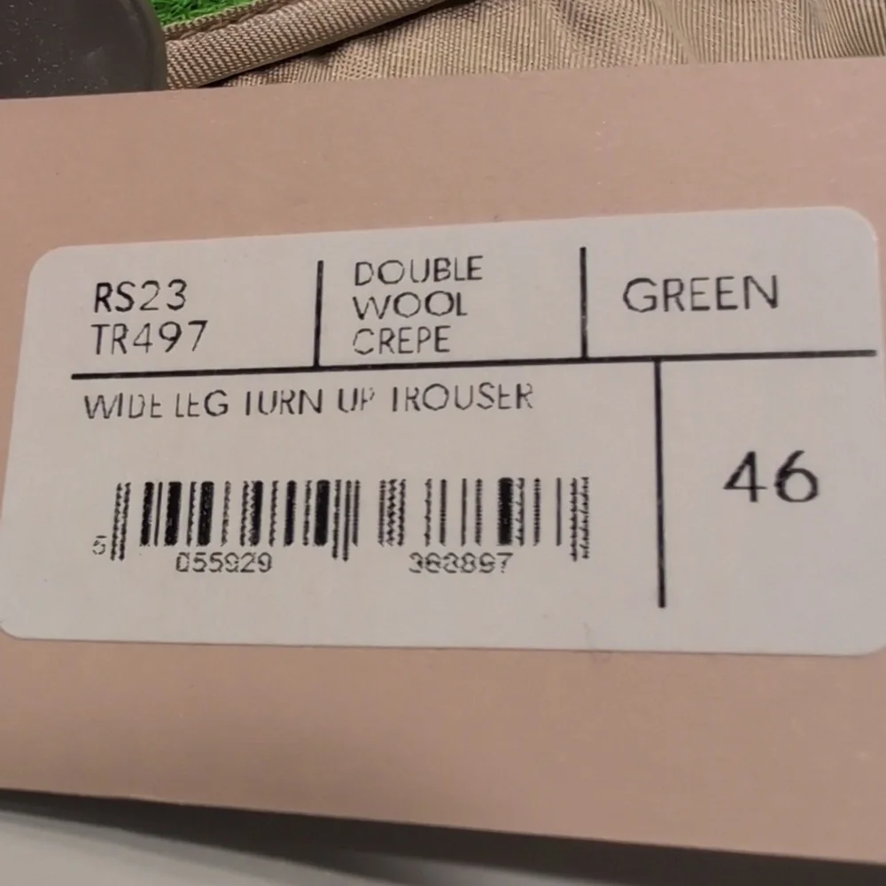 NWT Christopher Kane Wool Crepe Wide‎ Leg Cuffed Pants Size IT46/US10 - Picture 8 of 13